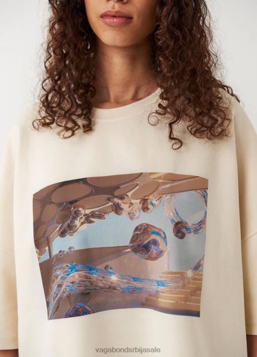 рс Vagabond Жене кутија мајица к мицки хо бели текстил 468Z258 Одећа