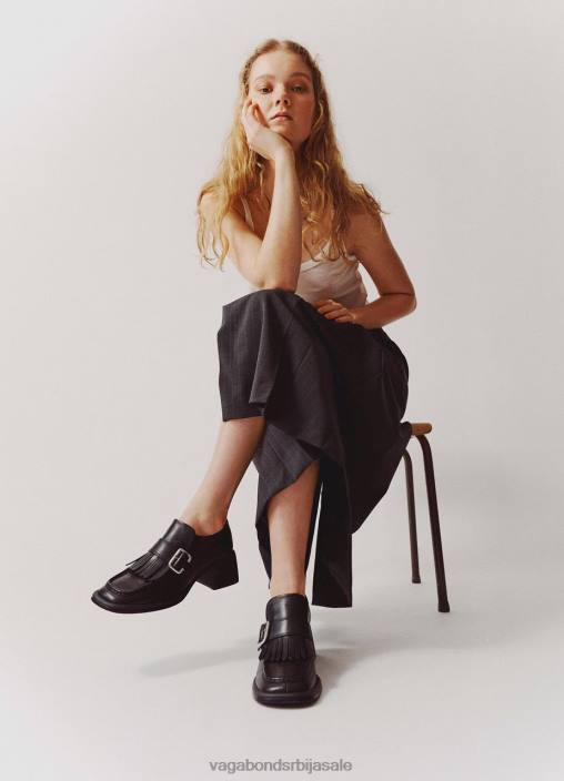 рс Vagabond Жене анси лоафер Црна кожа 468Z143 обућа