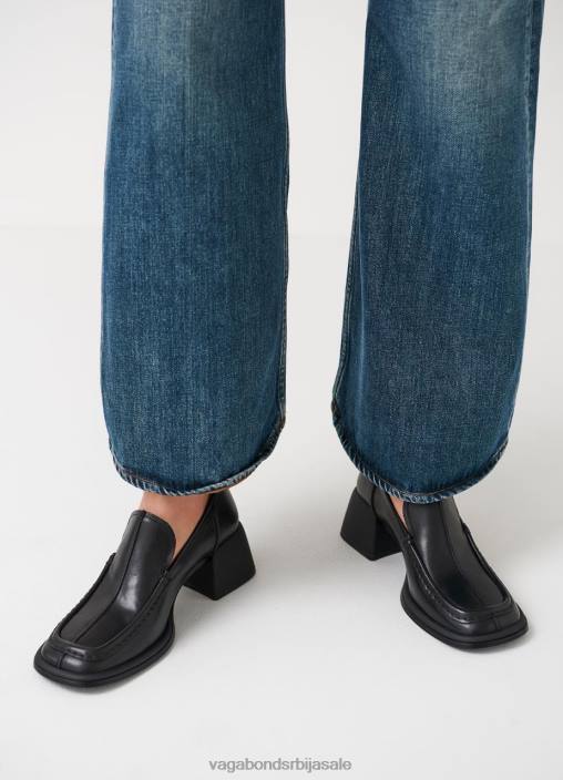 рс Vagabond Жене анси лоафер Црна кожа 468Z144 обућа